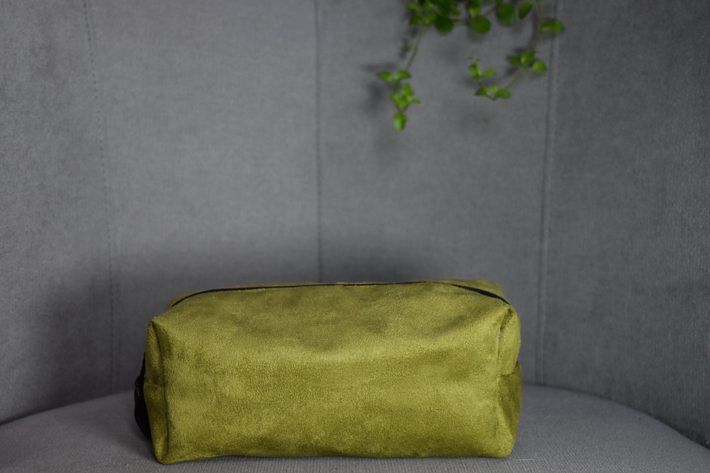 Trousse à maquillage - kaki/satin