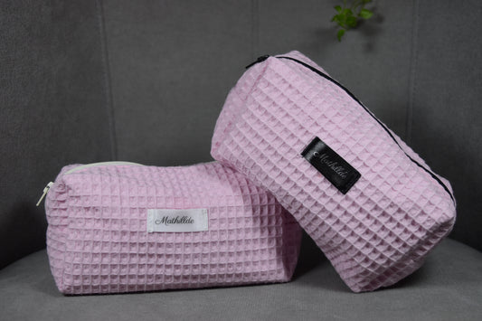 Coffret trousse de toilette rose