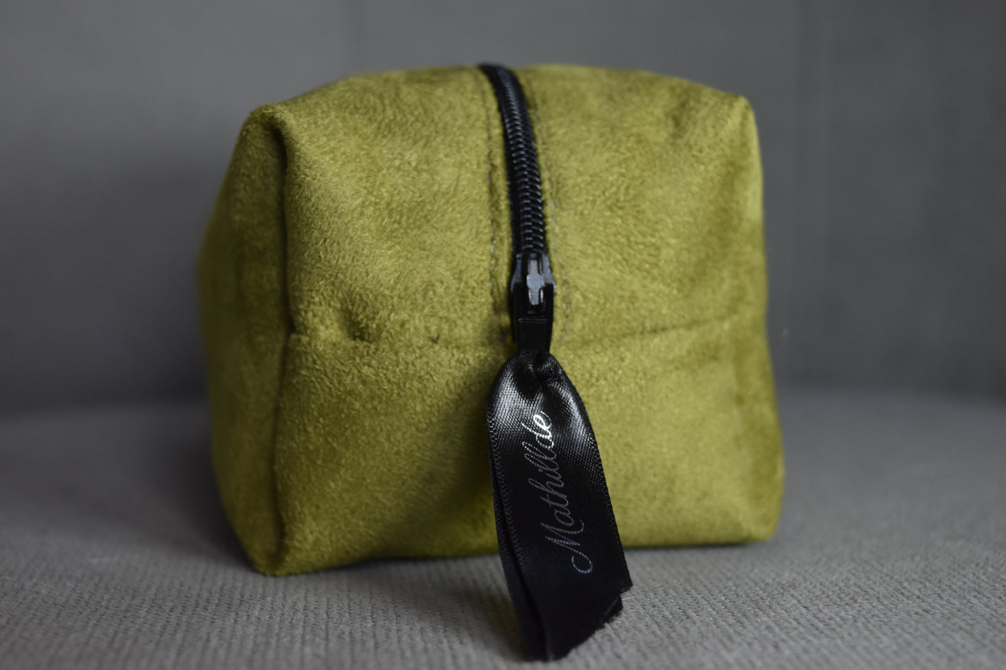 Trousse à maquillage - kaki/satin