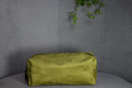 Trousse à maquillage - kaki/satin
