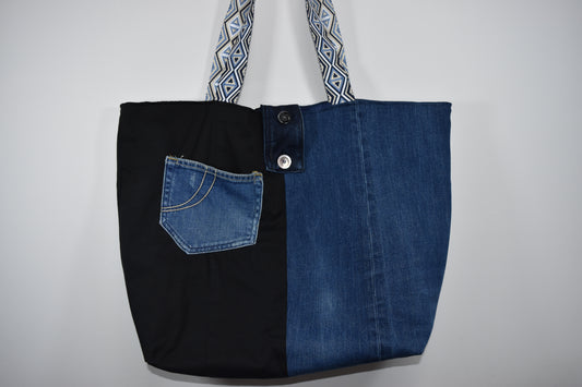 Sac cabas grand format en jean