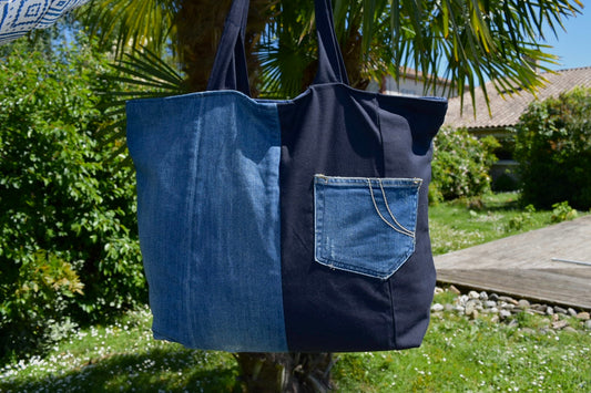 Sac cabas en jean (grand format)