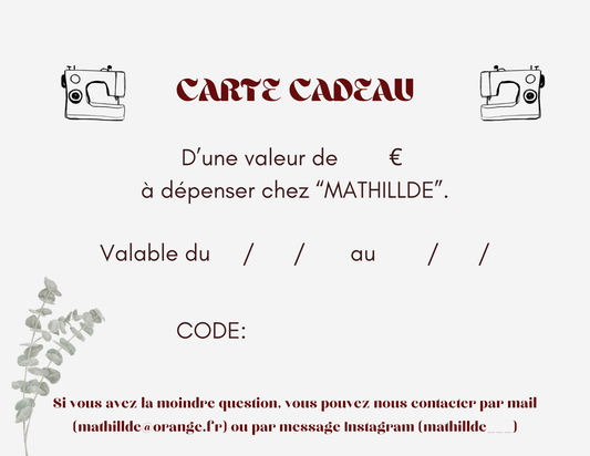 CARTE CADEAU MATHILLDE